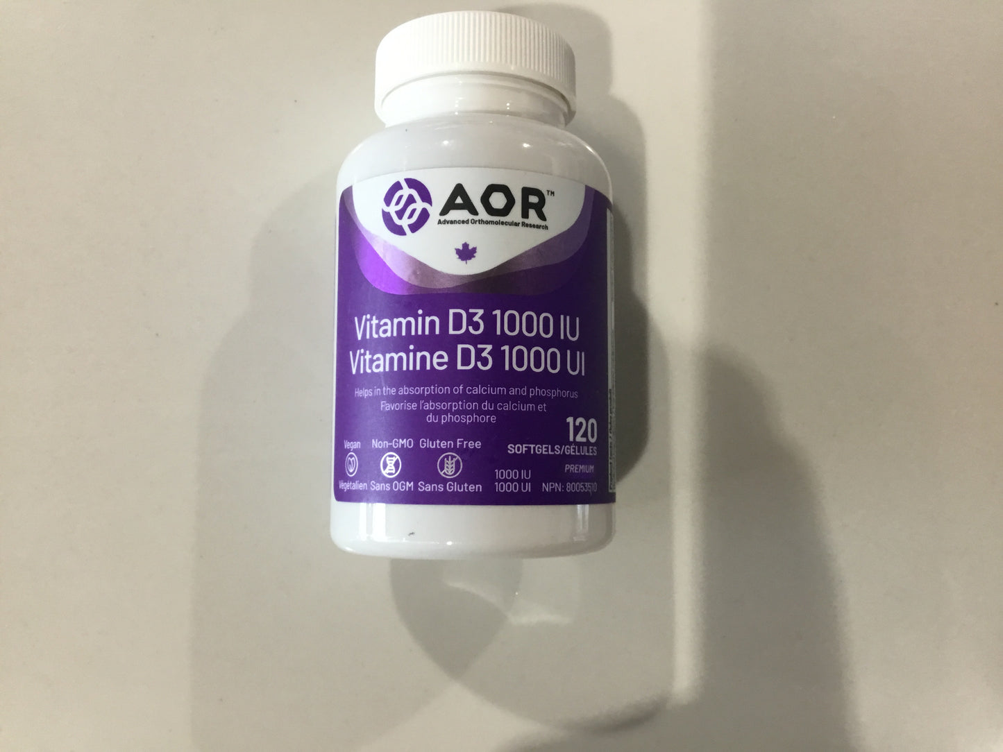 AOR- Vitamin D3 1000 IU- 120 caps