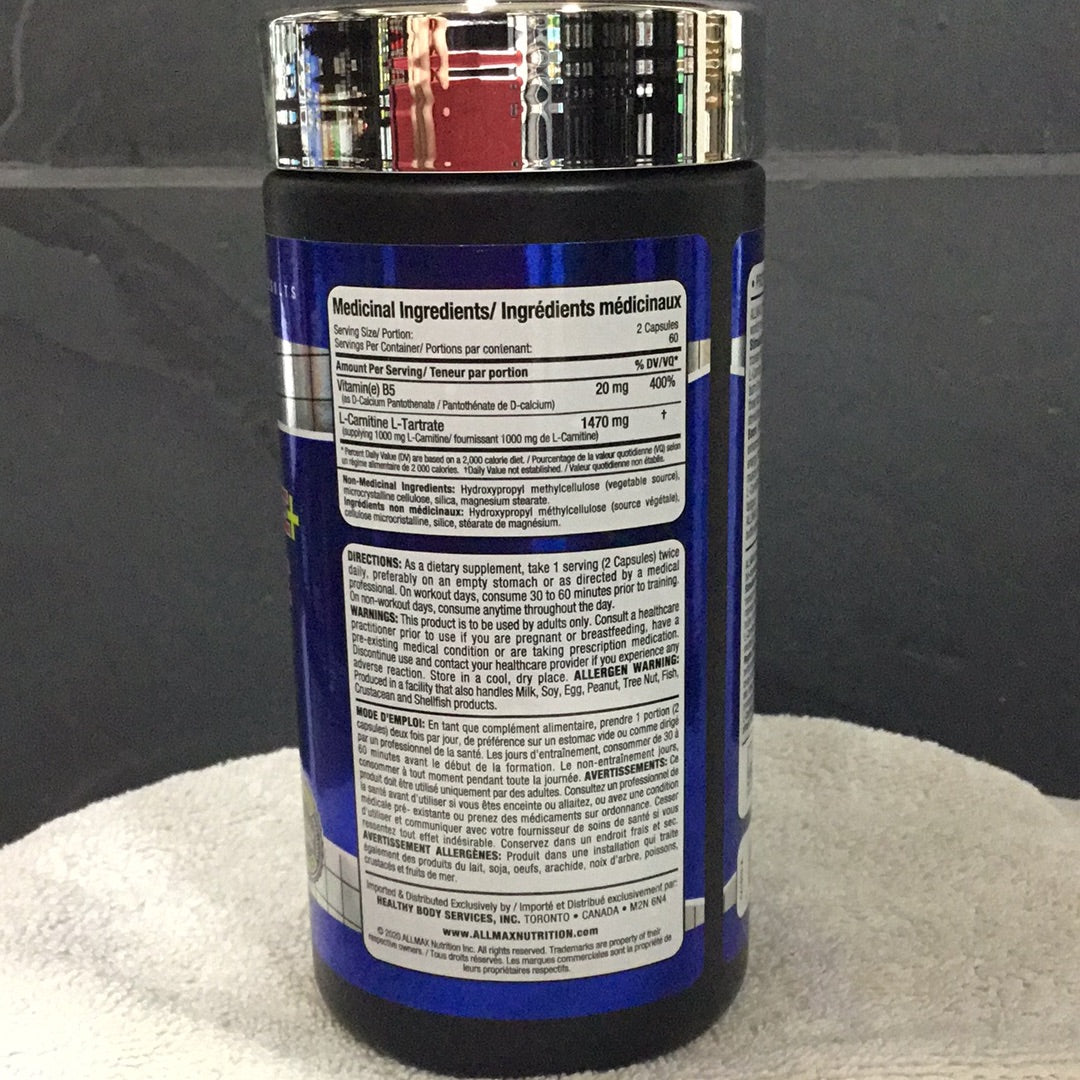 Allmax L-Carnitine+ Tartrate- 120 Capsules