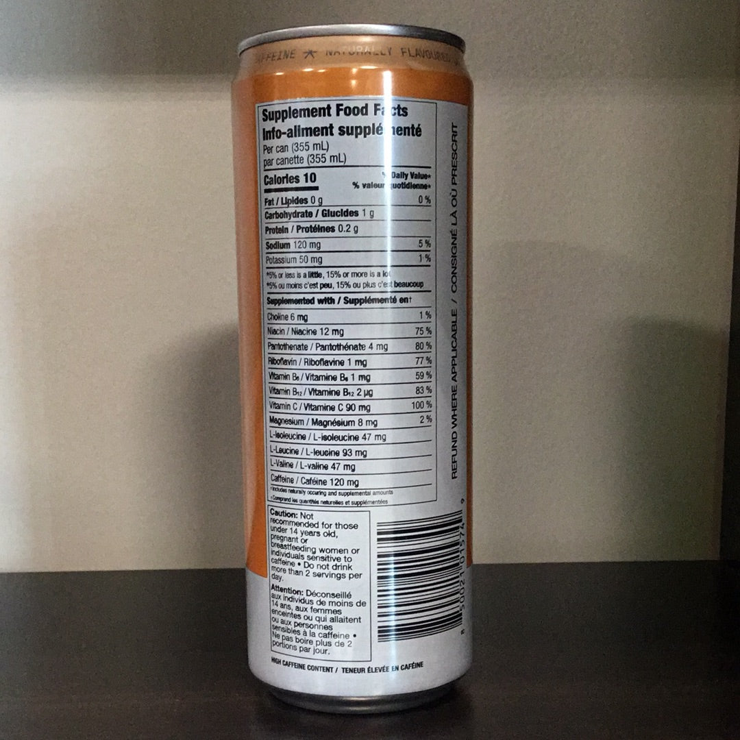 Zoa Zero Sugar Energy Drink- Wild Orange- 355 ml