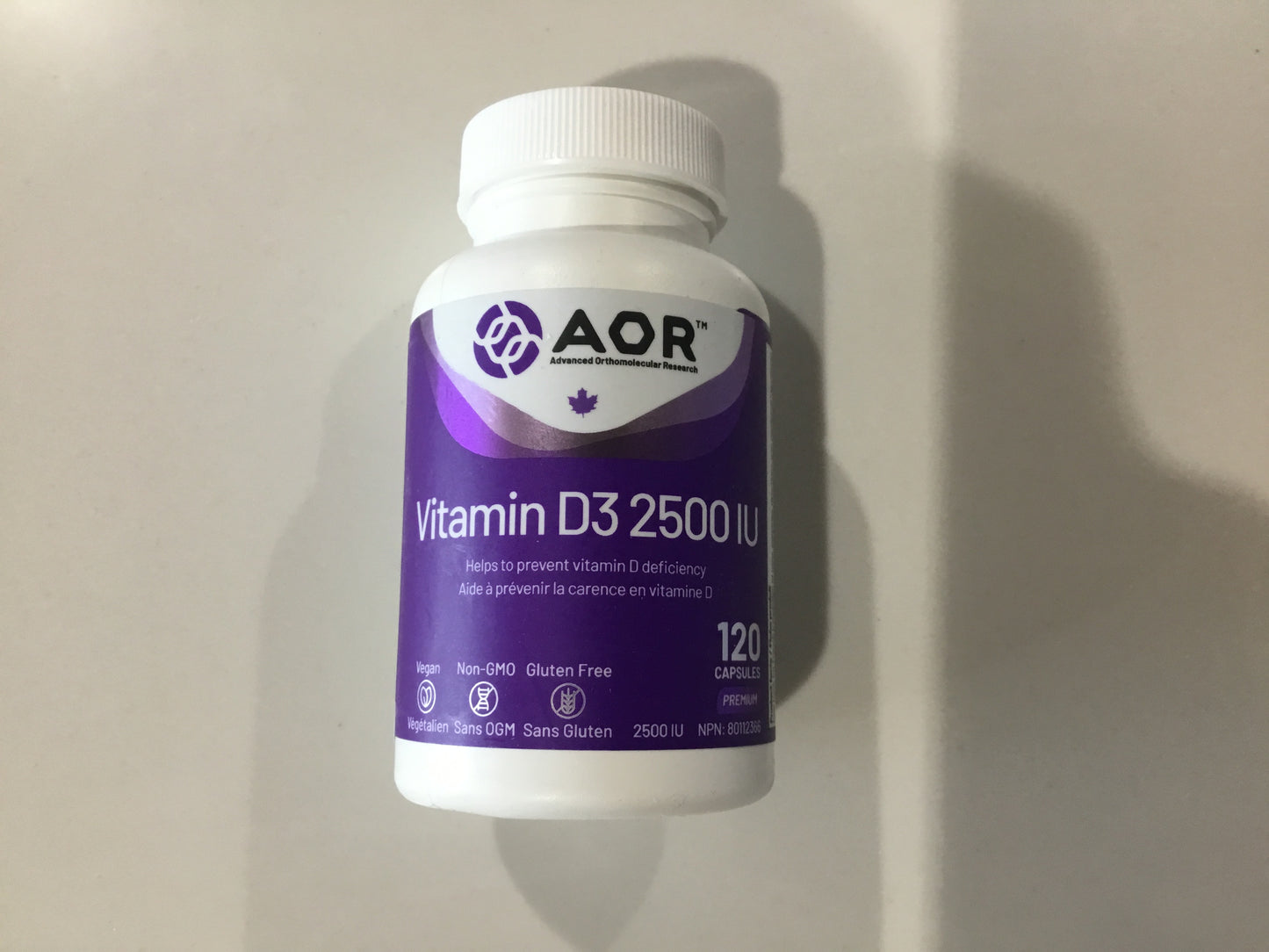 AOR- Vitamin D3 2500 IU- 120 caps