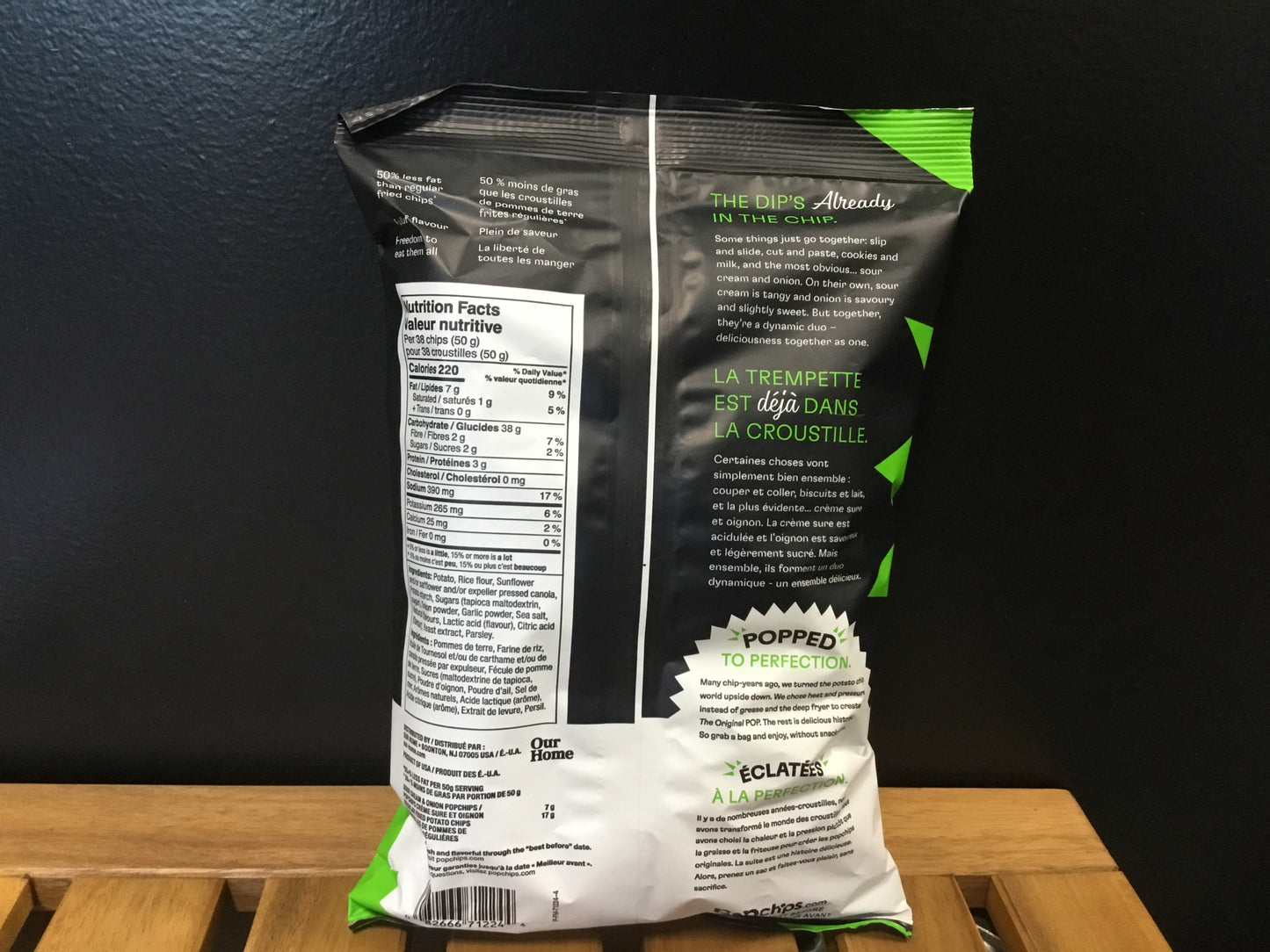 Popchips- sour cream & onion