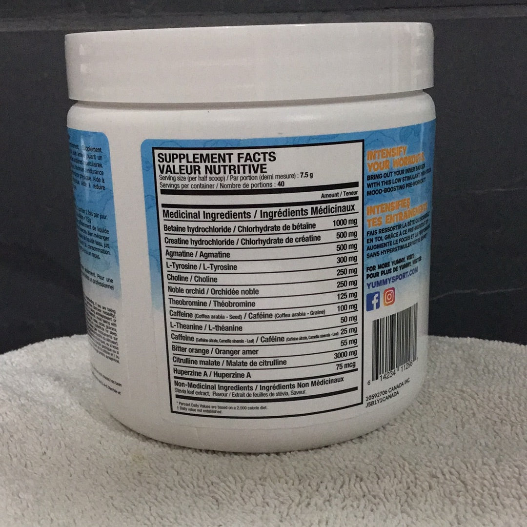 Yummy Sports Angry Badger Pre-workout- Funky Peach- 40 Servings