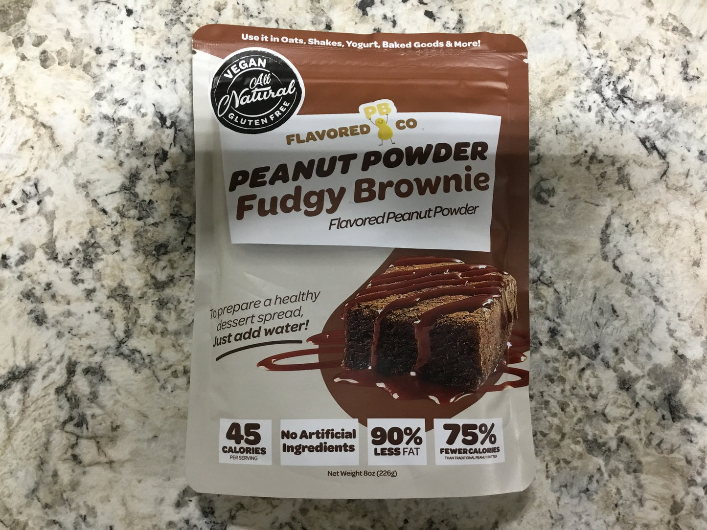 Peanut powder fudgy brownie