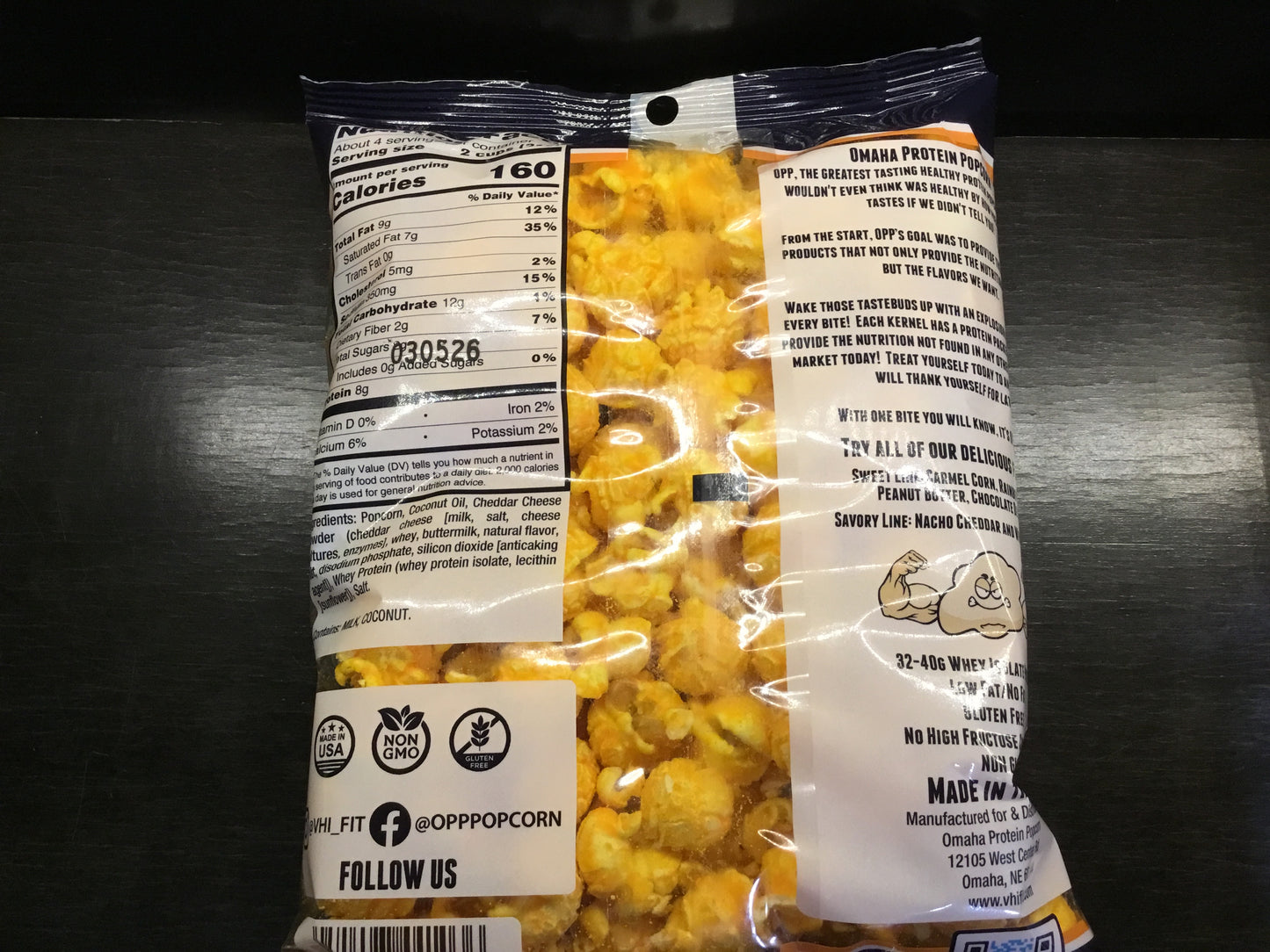 Omaha Protein Popcorn- Nacho Cheddar - 32g protein