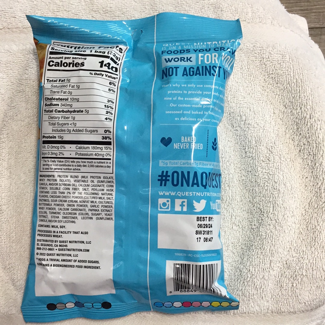 Quest Original Style Protein Chips- Cheddar & Sour Cream- 19g Protein