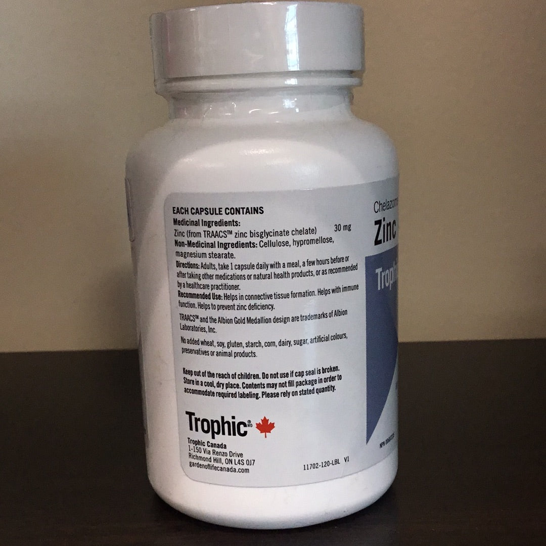 Chelazome Zinc- Trophic- 120 Vegetarian capsules
