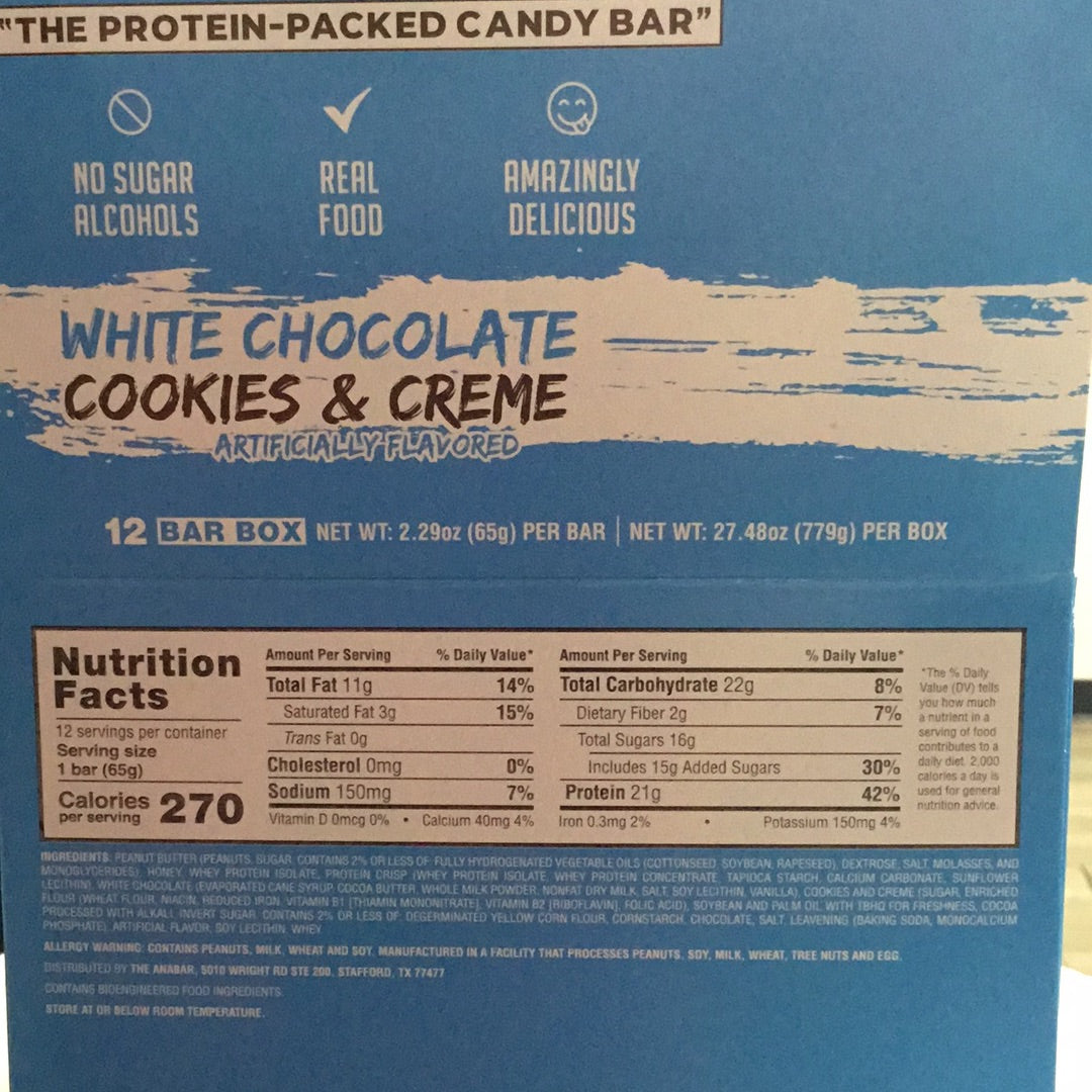 Anabar- White Chocolate Cookies & Crème- 21g Protein