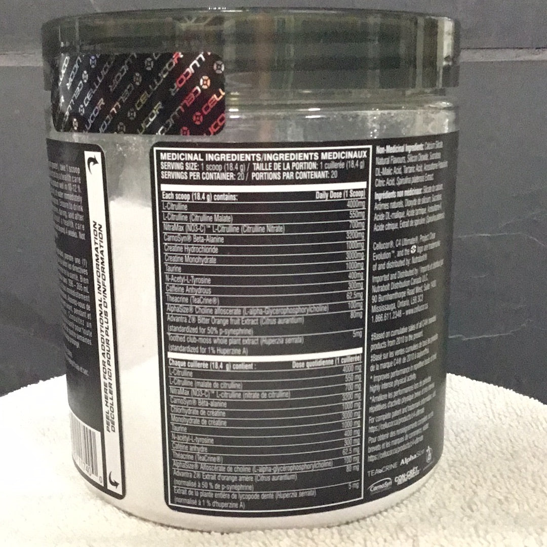 C4 Ultimate Pre-workout- Icy Blue Razz- 20 Servings