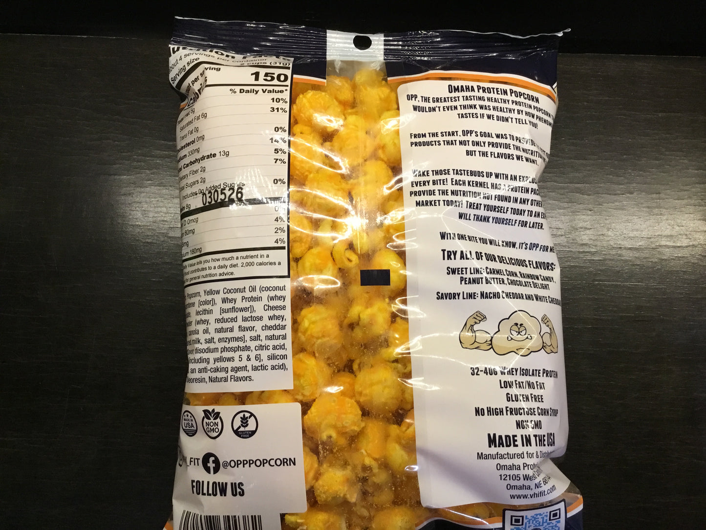 Omaha Protein Popcorn- Spicy Cheddar- 32g protein
