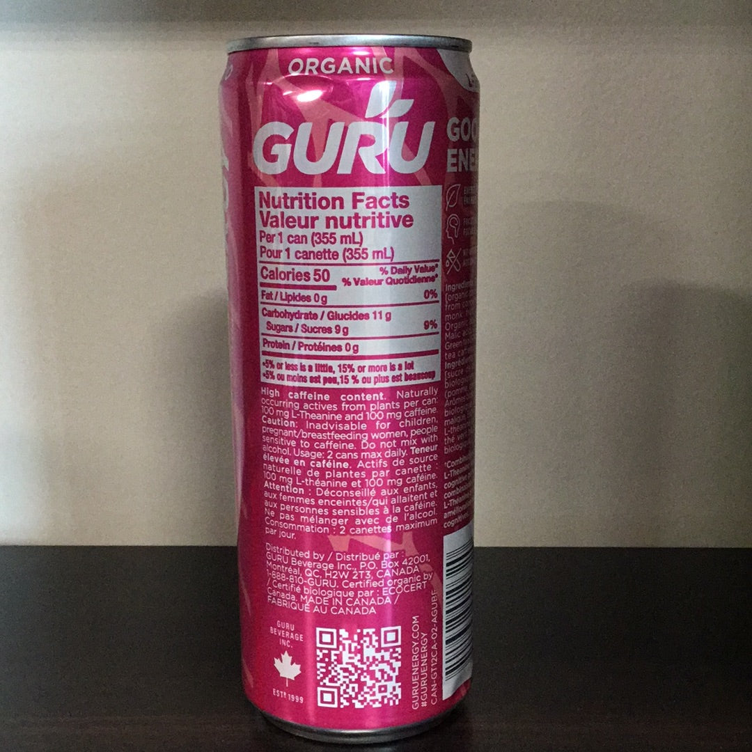 Guru Organic Energy Drink With Theanine- 355 ml