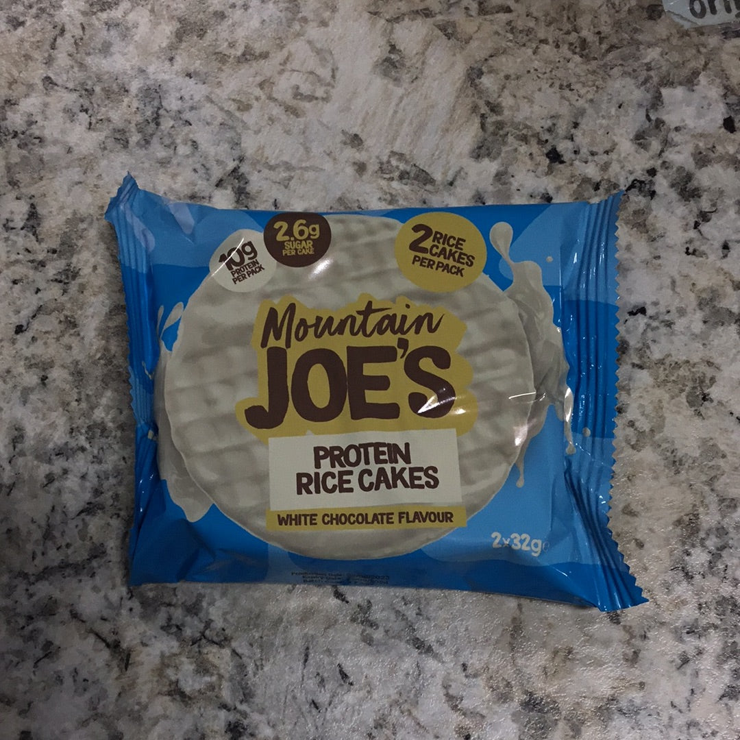 Mountain joe’s protein rice cakes-white chocolate