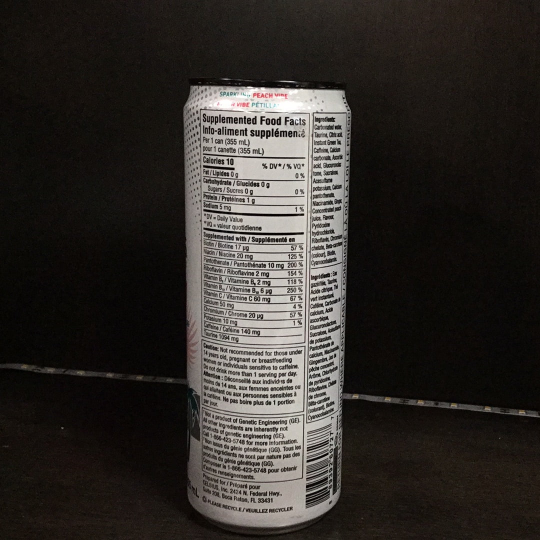 Celsius energy- peach vibe- 140mg caffeine