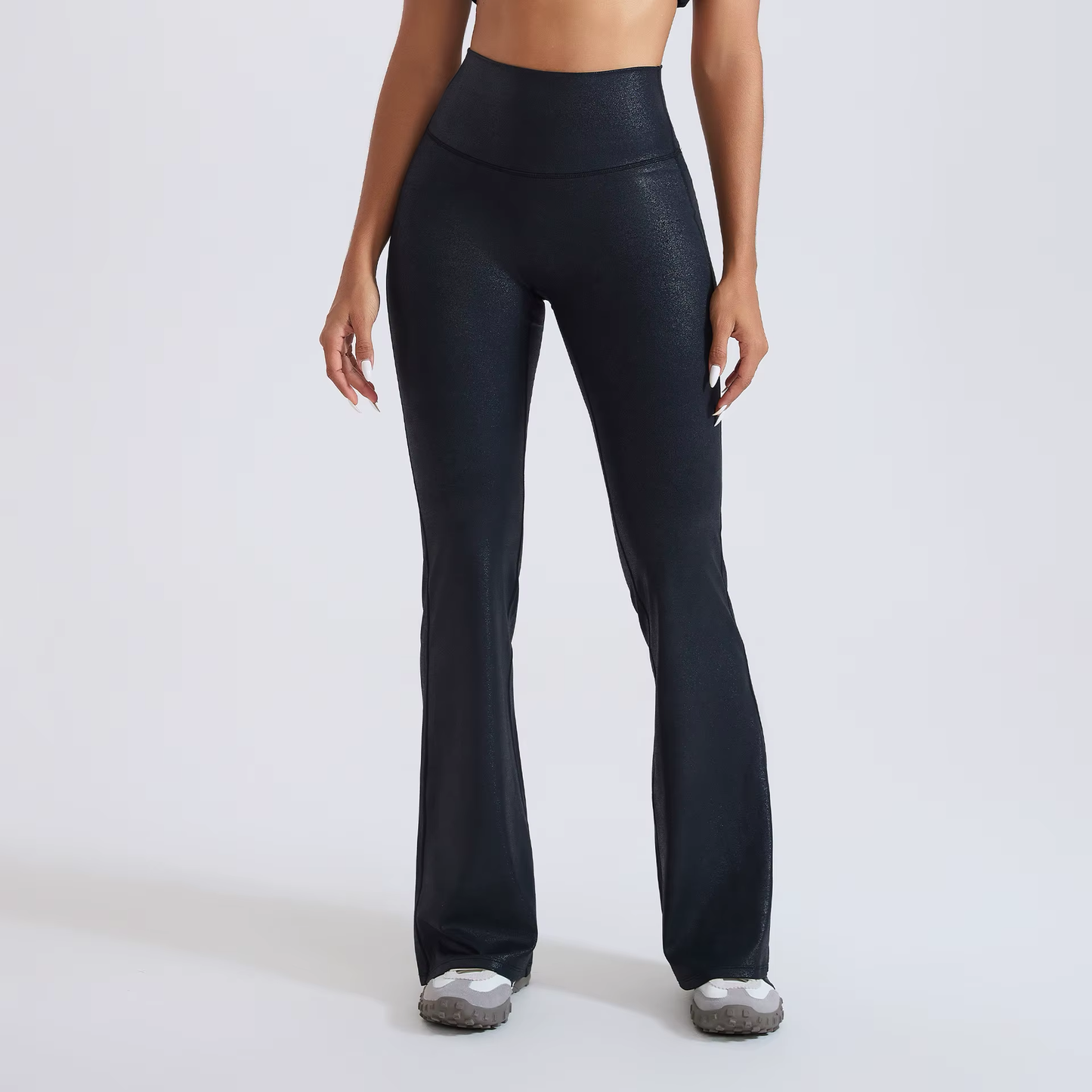 High-Waisted Faux Leather Flare Leggings