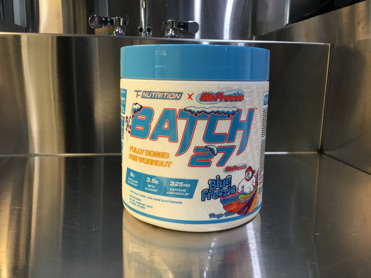 Batch 27 fully dosed pre workout blue freezie