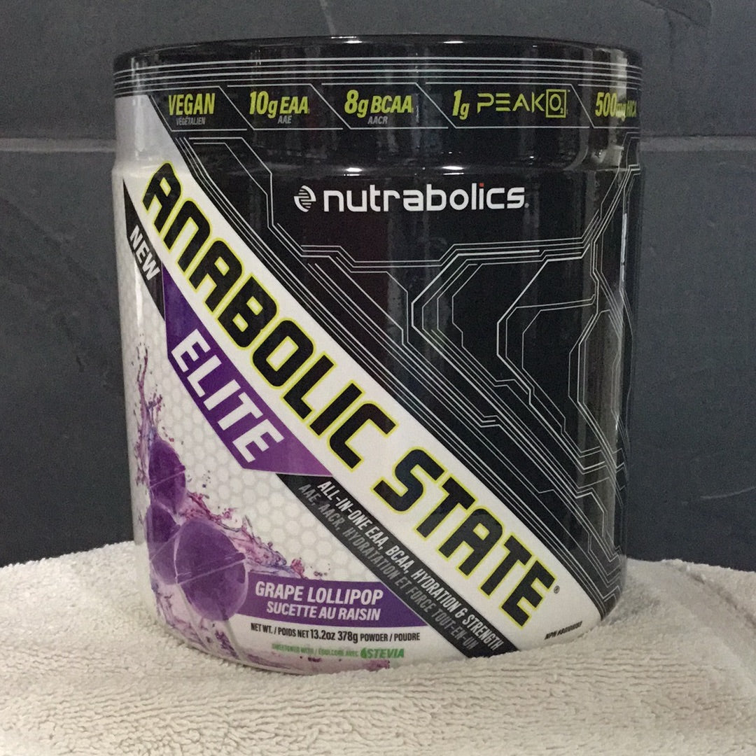 Nutrabolics Anabolic State- All-in-one EAA, BCAA, Hydration and Strength- Grape Lollipop- 21 Servings