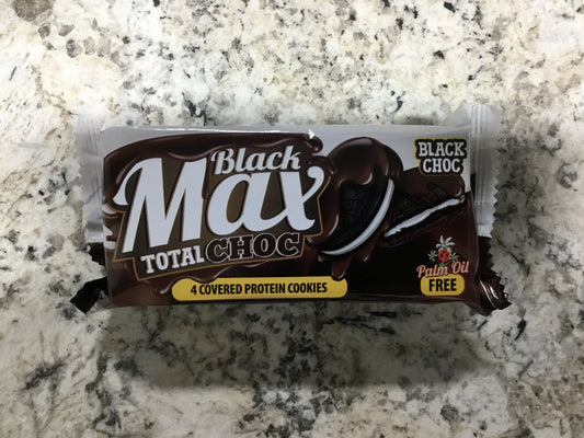 Black Max Total Choc- 4 Covered Protein Cookies- Black Choc- 23g Protein