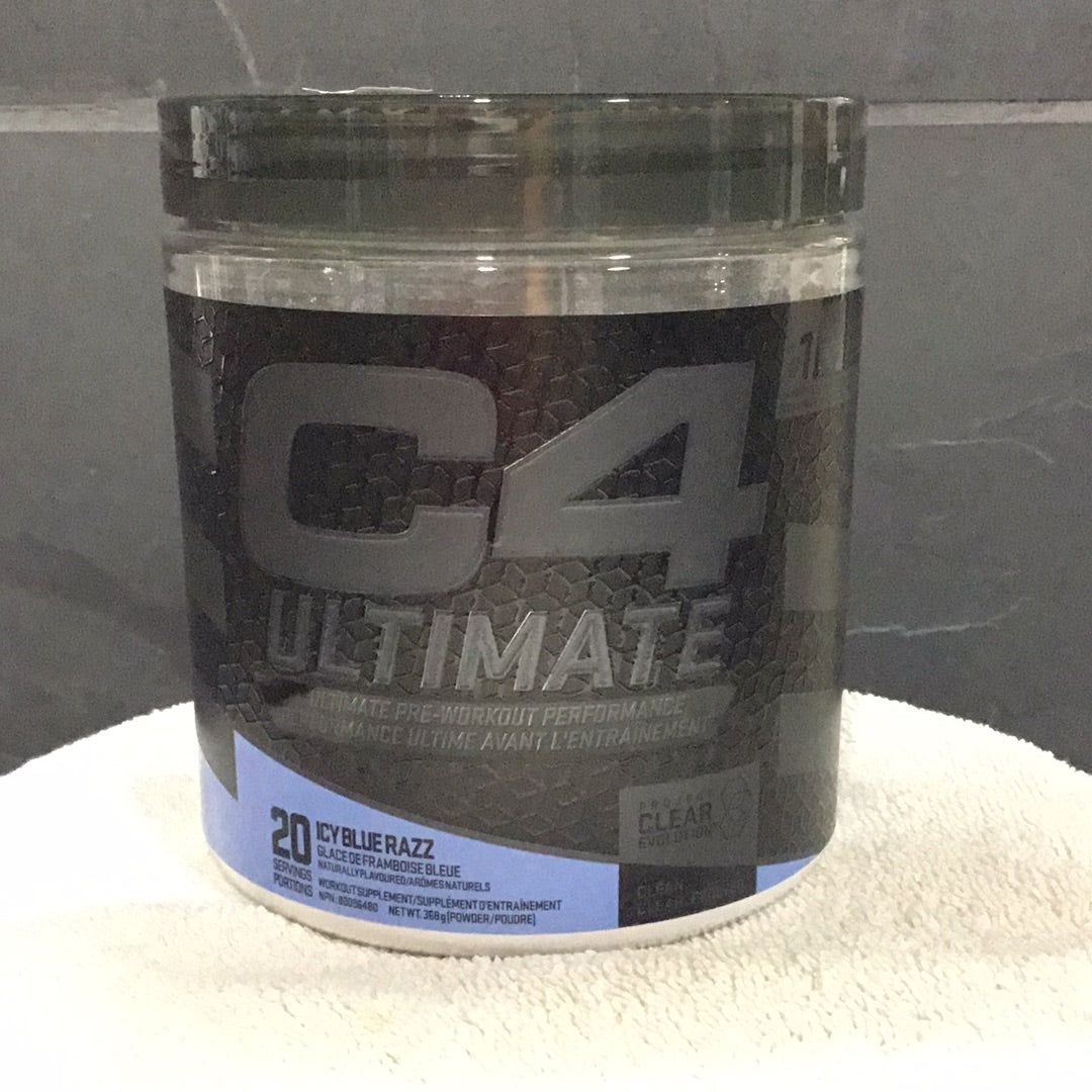 C4 Ultimate Pre-workout- Icy Blue Razz- 20 Servings