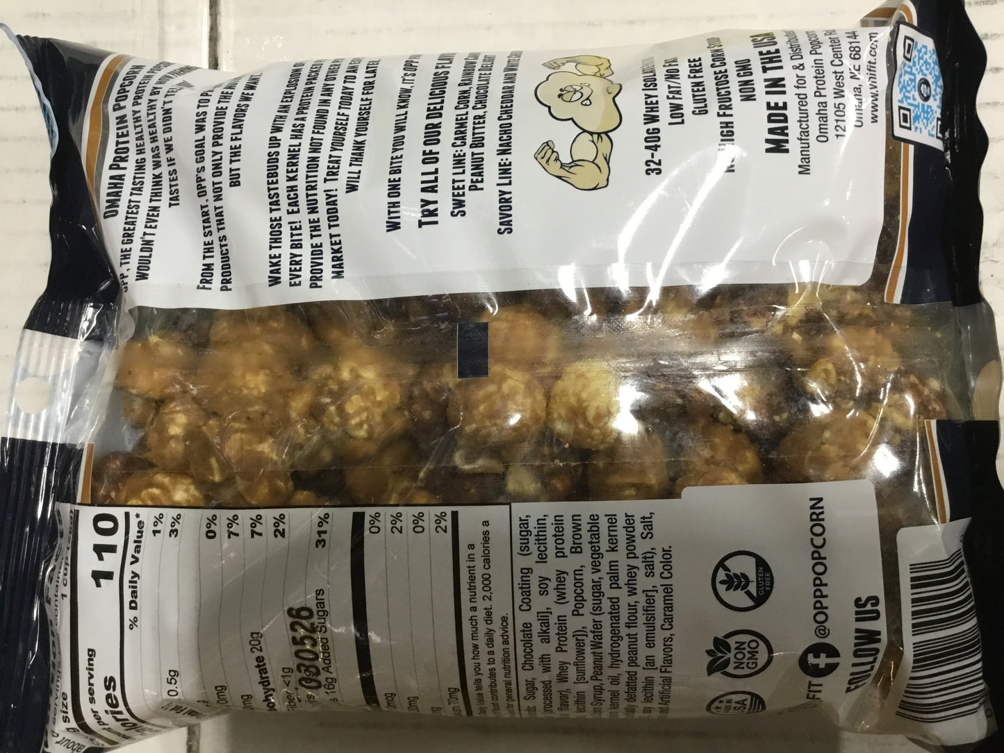 Omaha Protein Popcorn- Chocolate Peanut Butter- 40g protein