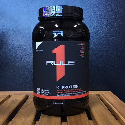 R1 100% Whey Protein- Vanilla Crème - 30 Servings- 25g Protein Per Scoop