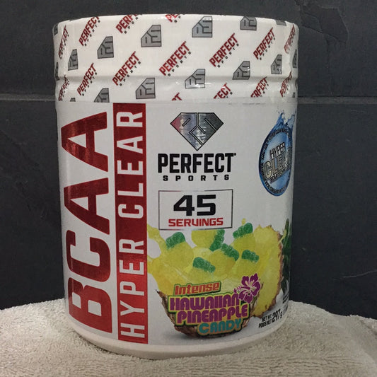 Perfect Sports BCAA Hyper Clear- Intense Hawaiian Pineapple Candy- 45 Servings