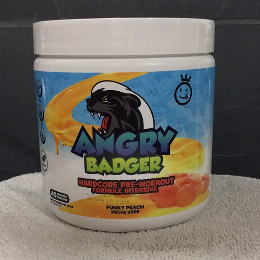 Yummy Sports Angry Badger Pre-workout- Funky Peach- 40 Servings