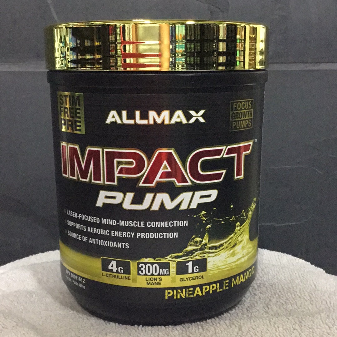 Allmax Impact Pump Pre-workout- Stim-Free- Pineapple Mango- 30 Servings