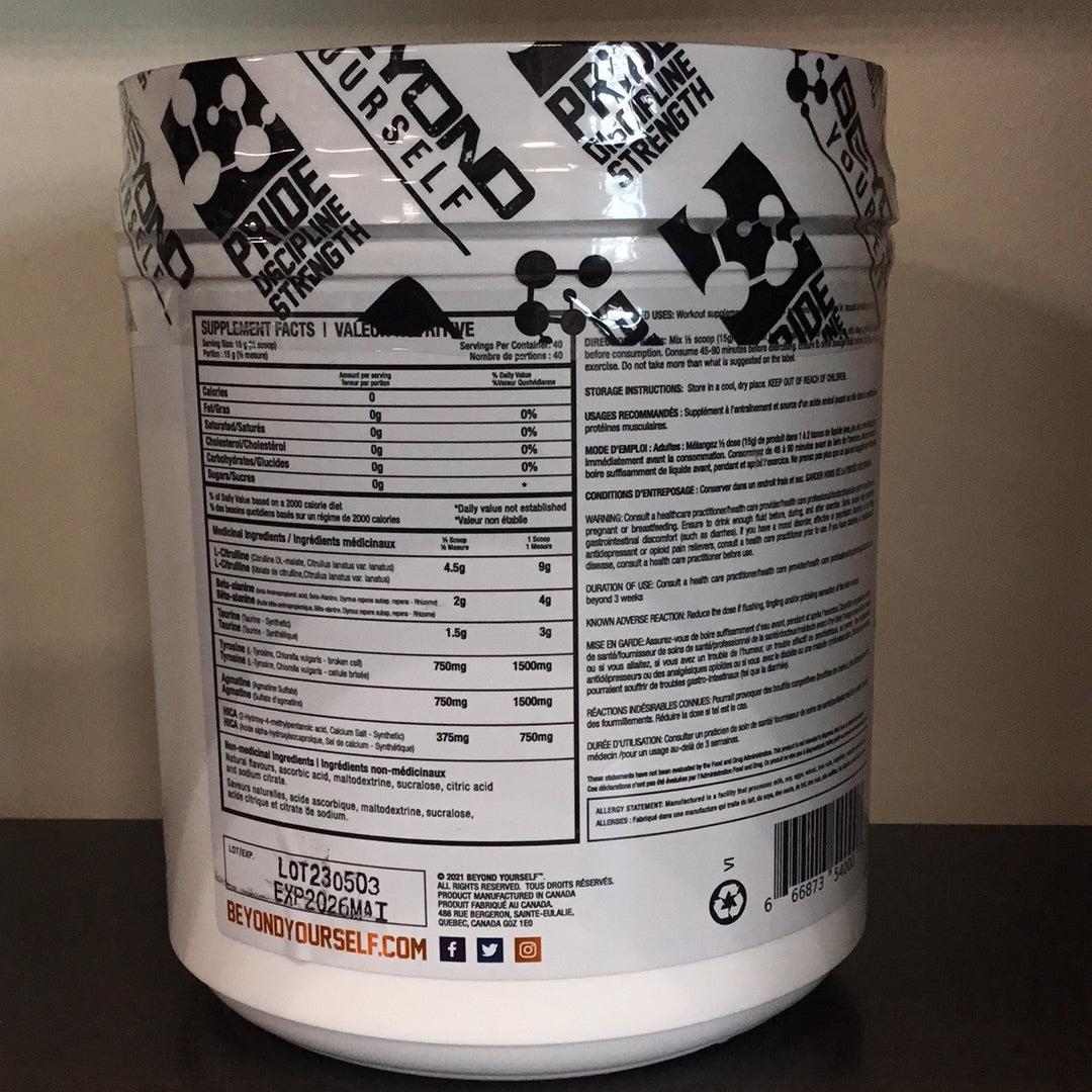 Beyond Yourself Super Set Pre-workout Stim-Free- Tangy Peach Ringz- 40 Servings