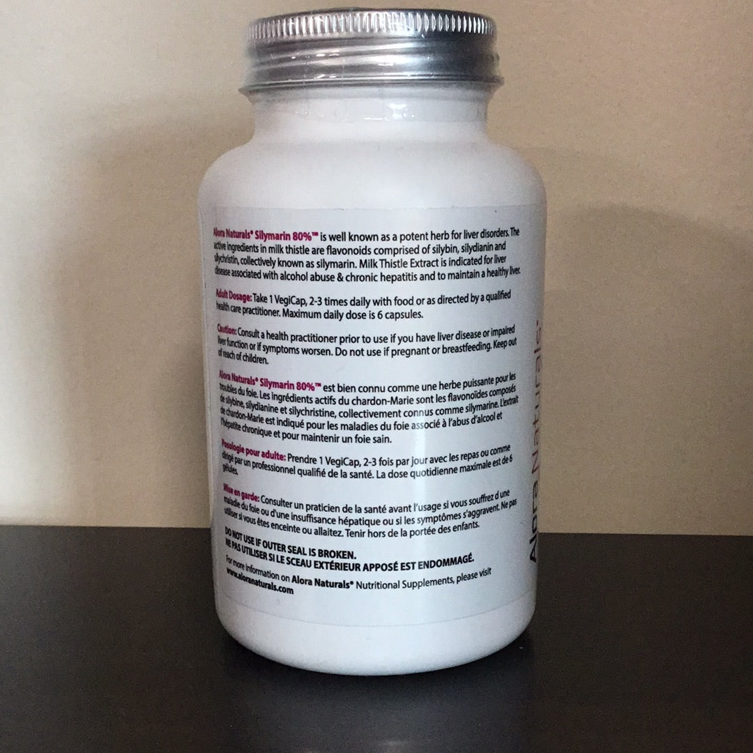 Alora Naturals- Silymarin 80%- 90 VegiCaps