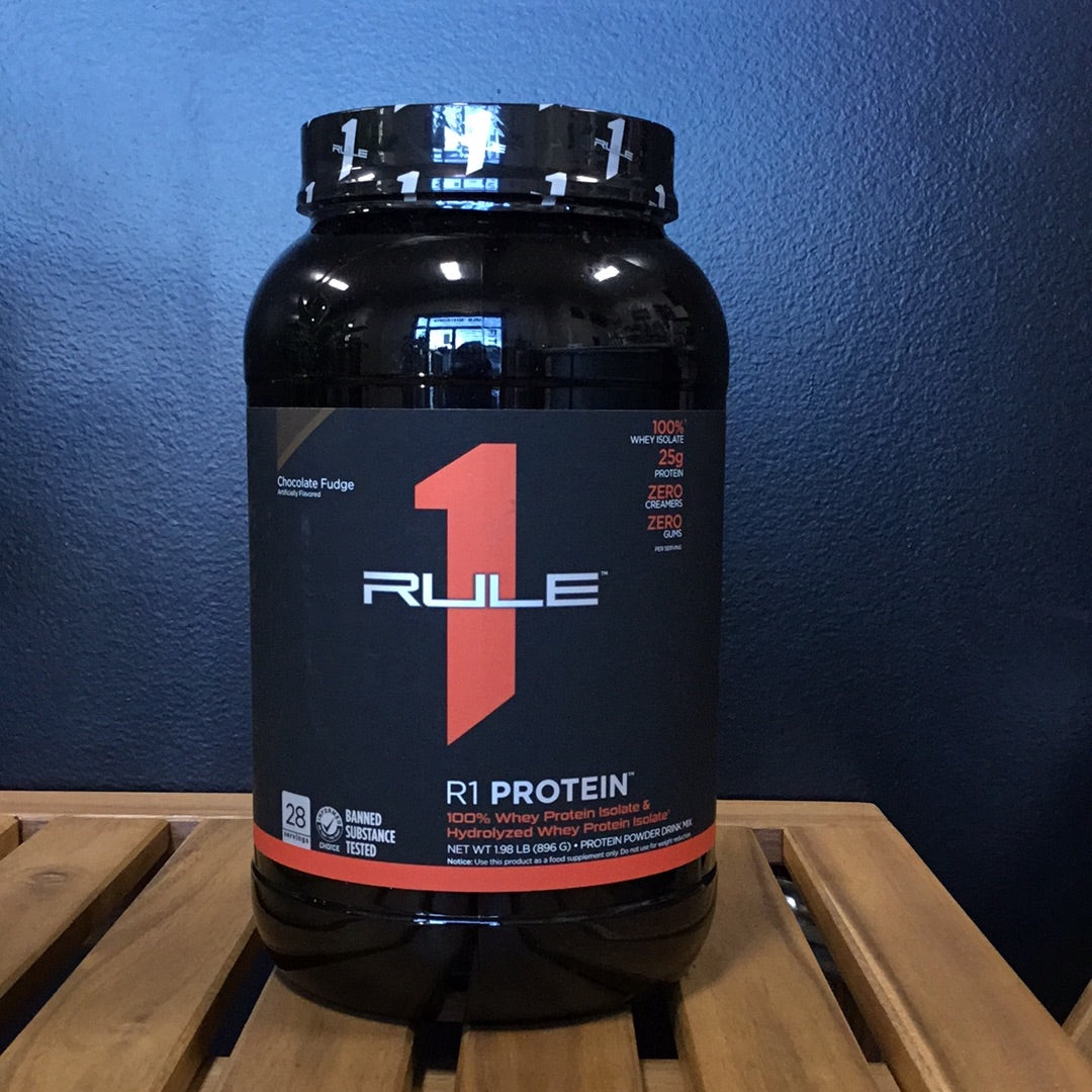 R1 100% Whey Protein- Chocolate Fudge-28 Servings- 25g Protein per Scoop