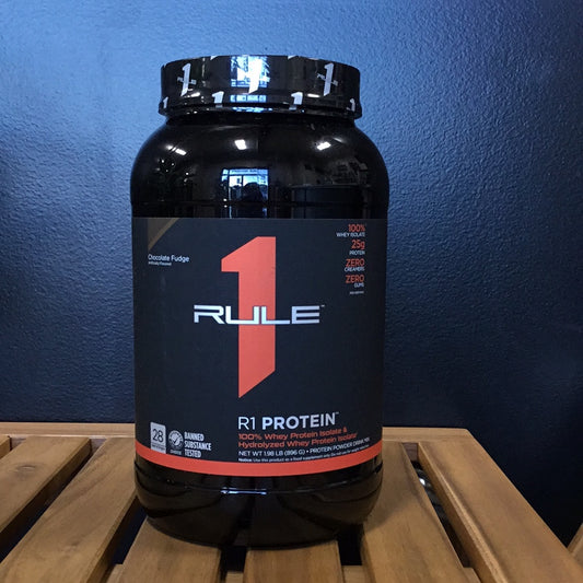R1 100% Whey Protein- Chocolate Fudge-28 Servings- 25g Protein per Scoop