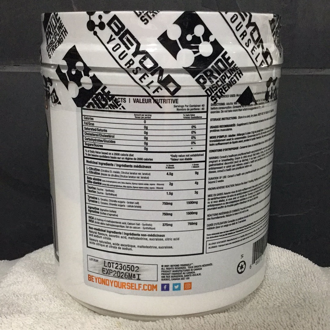Beyond Yourself Super Set Pre-workout Stim- Free- Blue Freeze- 40 Servings