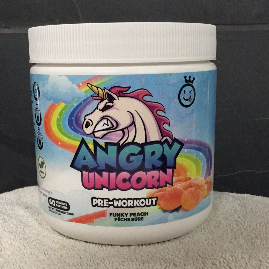 Yummy Sports Angry Unicorn Pre-workout- Funky Peach- 60 Servings