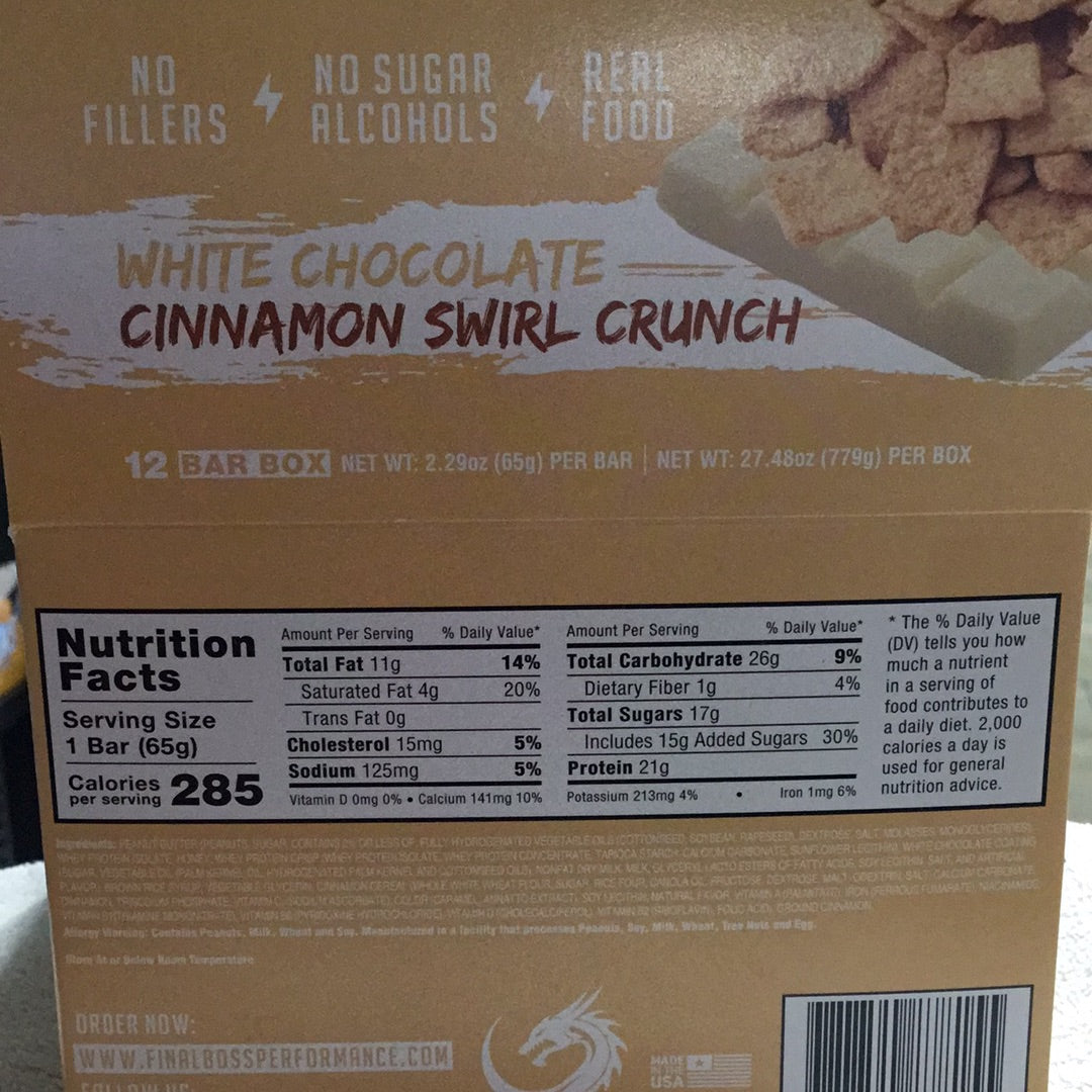 Anabar- White Chocolate Cinnamon Swirl Crunch- 21g Protein