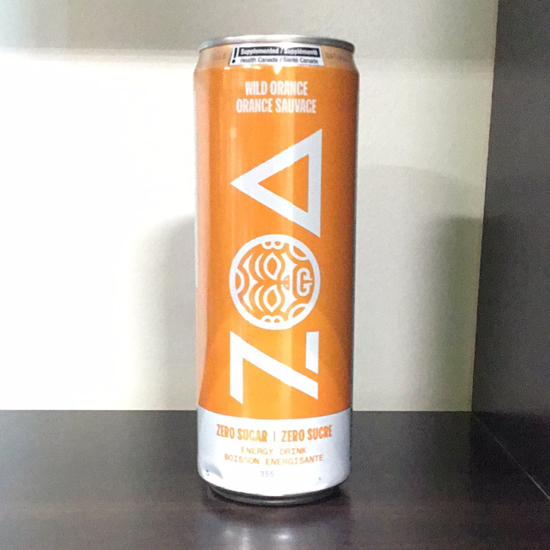 Zoa Zero Sugar Energy Drink- Wild Orange- 355 ml