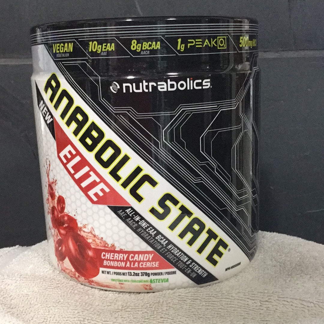 Nutrabolics Anabolic State- All-in-one EAA, BCAA, Hydration and Strength- Cherry Candy- 21 Servings
