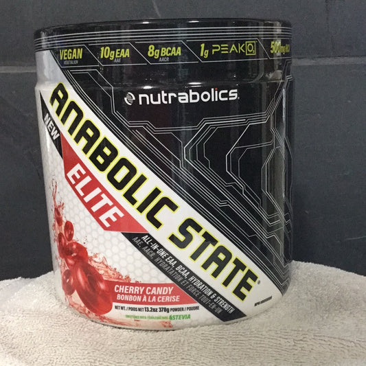 Nutrabolics Anabolic State- All-in-one EAA, BCAA, Hydration and Strength- Cherry Candy- 21 Servings