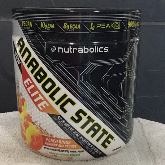 Nutrabolics Anabolic State- All-in-one EAA, BCAA, Hydration and Strength- Peach Rings- 21 Servings