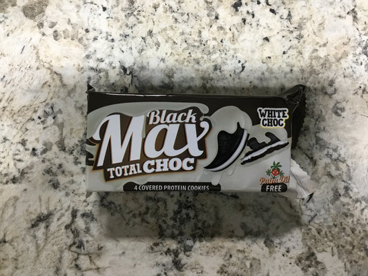Black Max Total Choc- 4 Covered Protein Cookies- White Choc- 23g Protein
