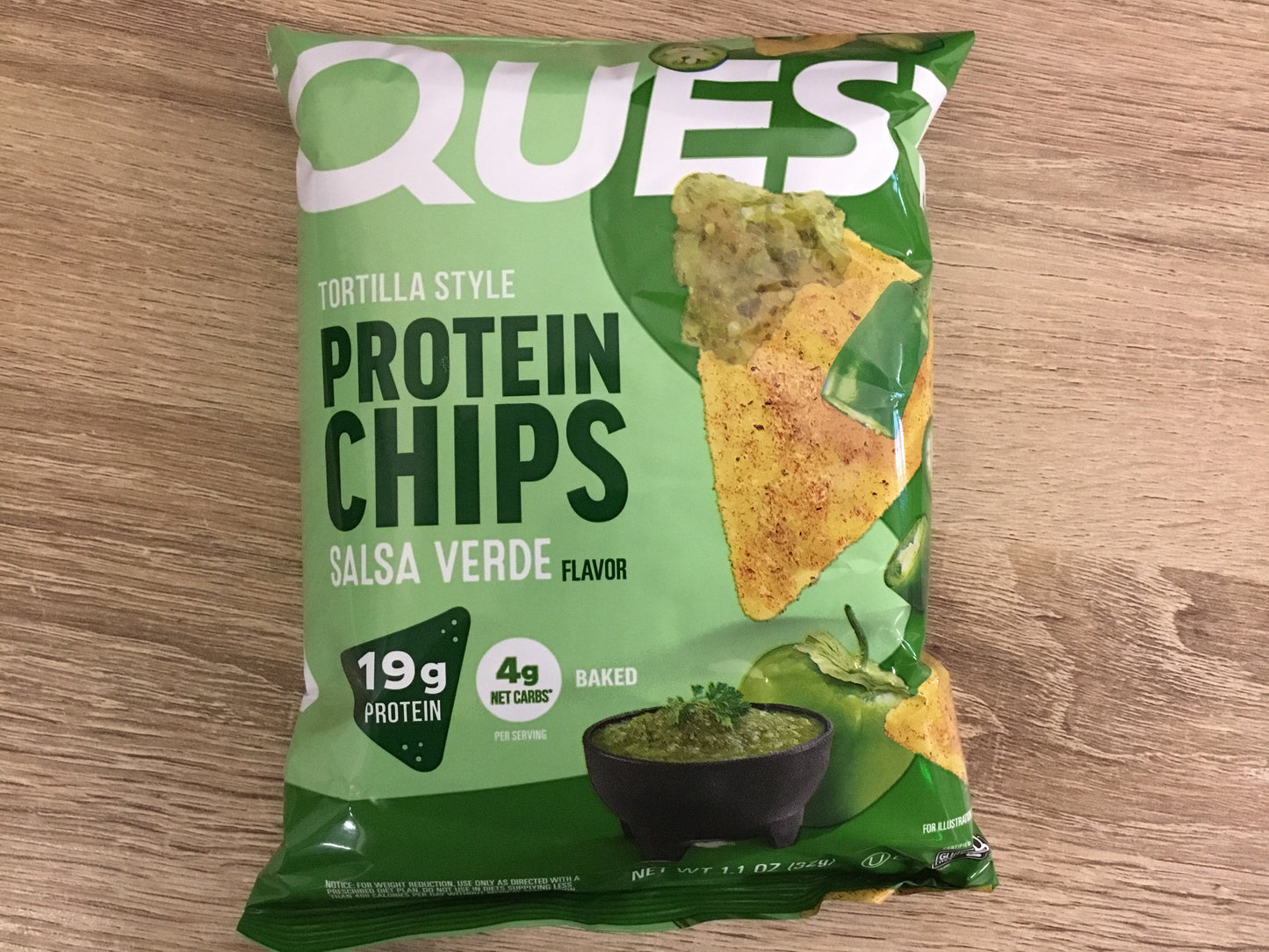 Quest Tortilla Protein Chips- Salsa Verde- 19 g protien