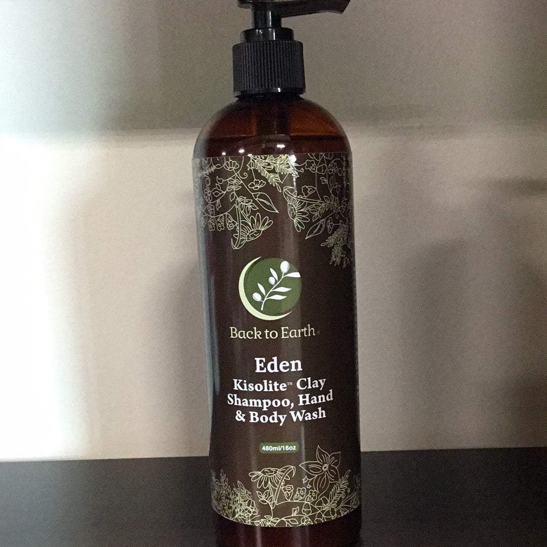 Back To Earth- Eden Kisolite Clay Shampoo, Hand & Body Wash- 480 ml