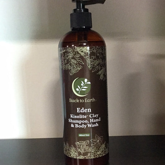 Back To Earth- Eden Kisolite Clay Shampoo, Hand & Body Wash- 480 ml
