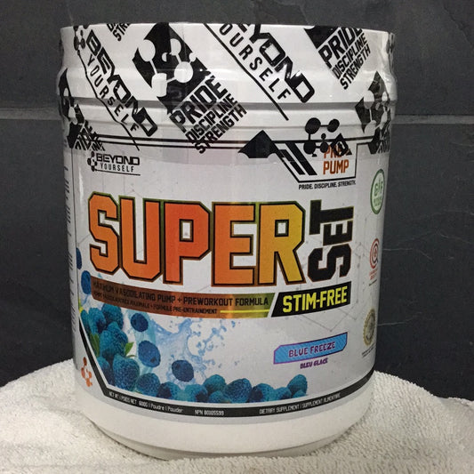 Beyond Yourself Super Set Pre-workout Stim- Free- Blue Freeze- 40 Servings