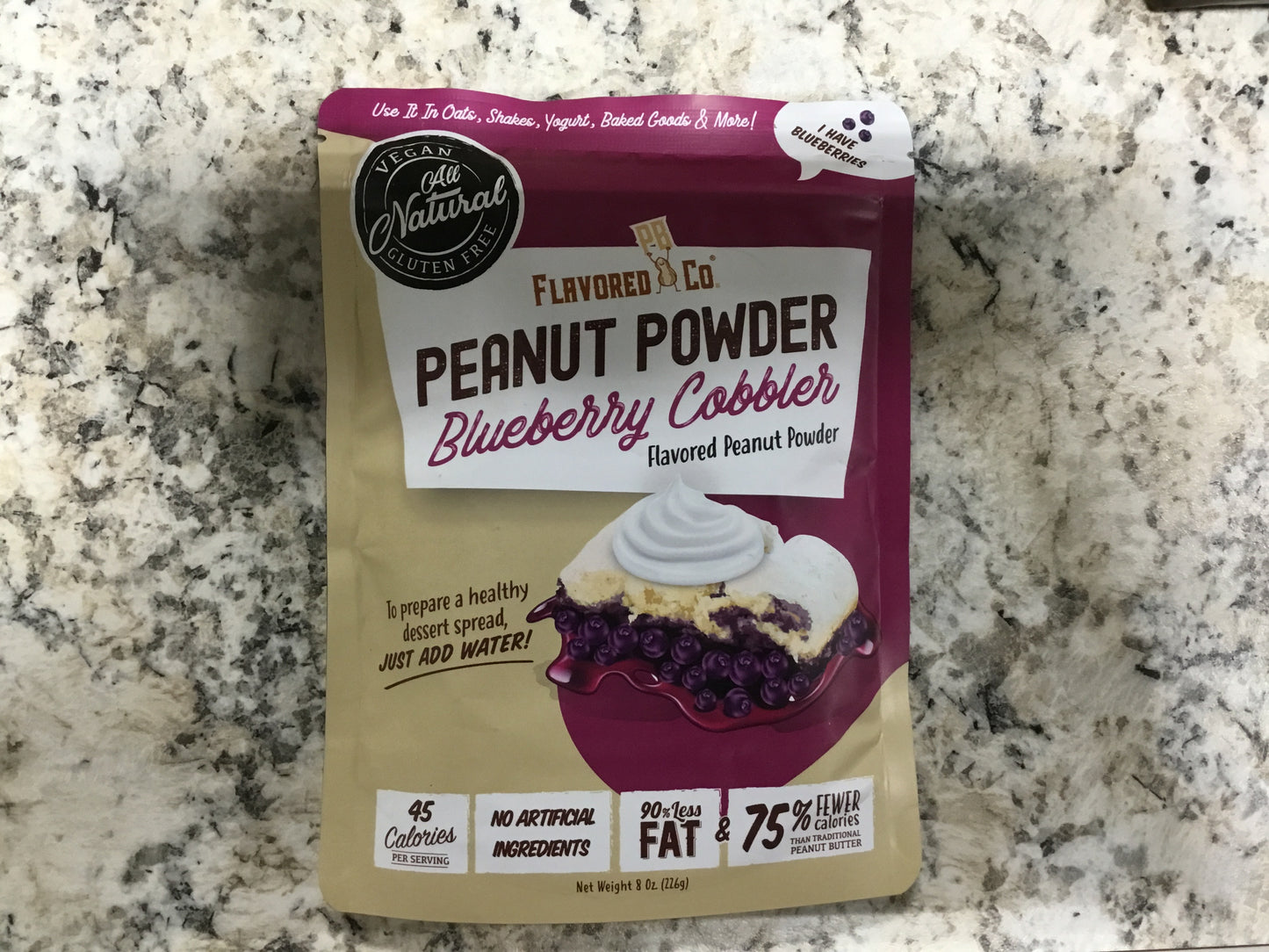 Peanut powder blueberry cobbler