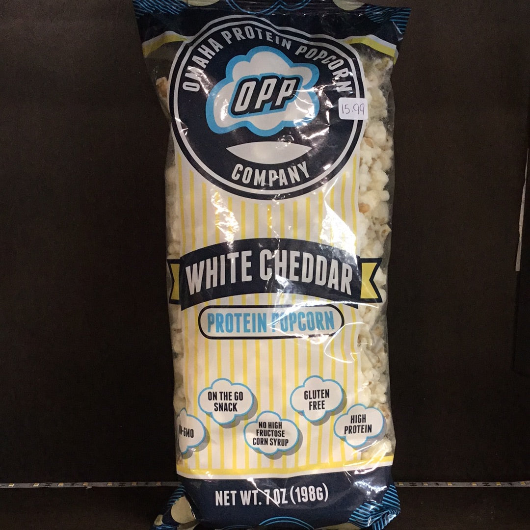 OPP Company Protein Popcorn- White Cheddar- 8g Protein/ 2 Cups