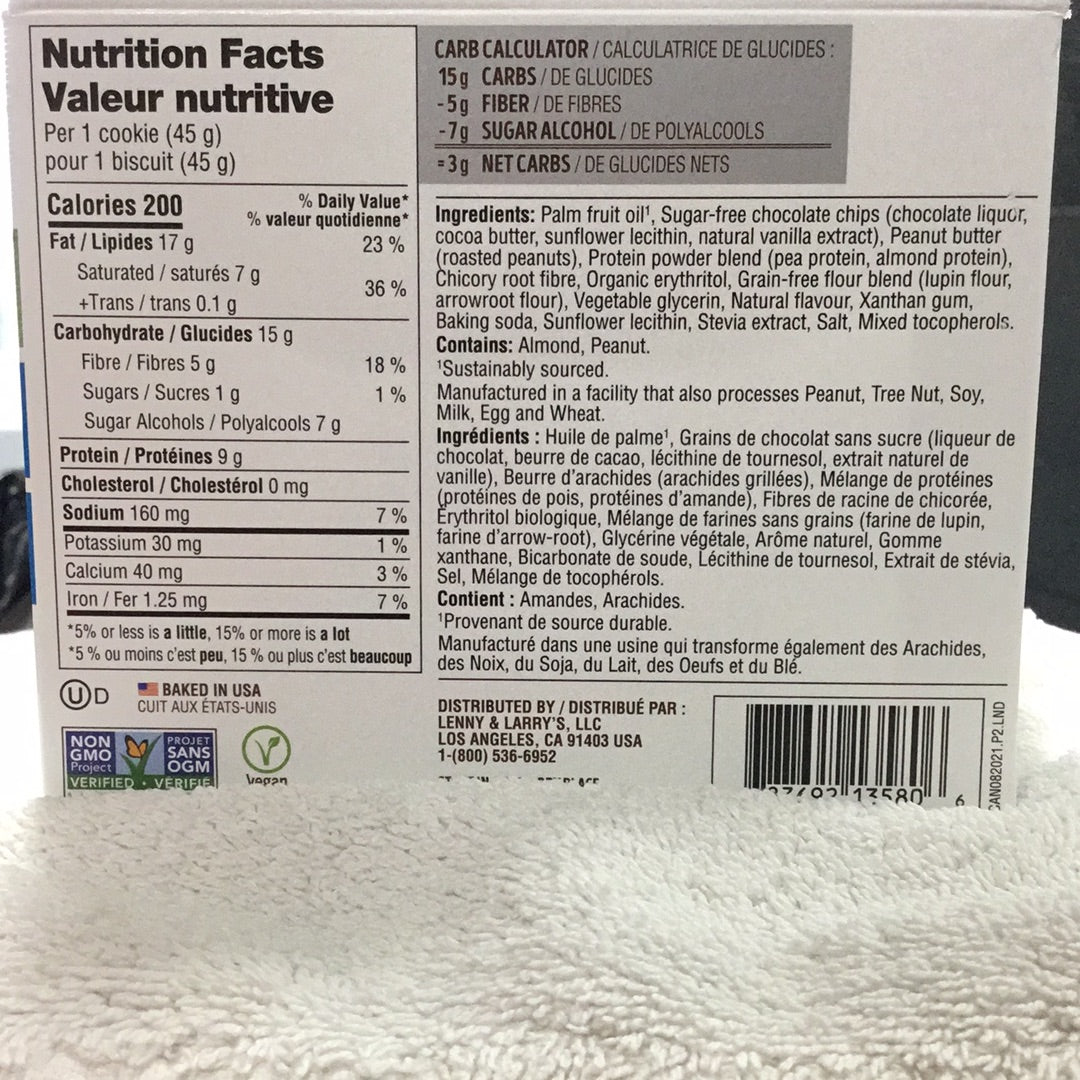 Lenny & Larry’s Plant Based Keto Chocolate Chip Cookie - 9g Protein