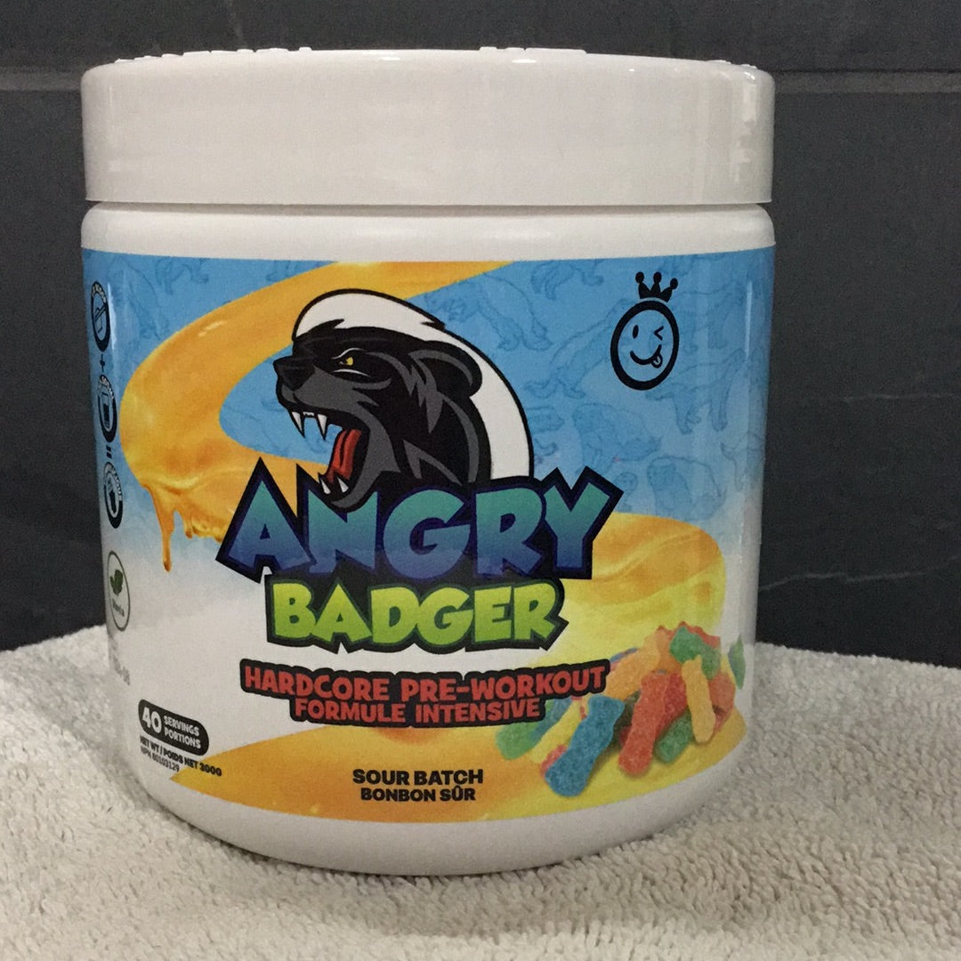 Yummy Sports Angry Badger Pre-workout- Sour Batch- 40 Servings