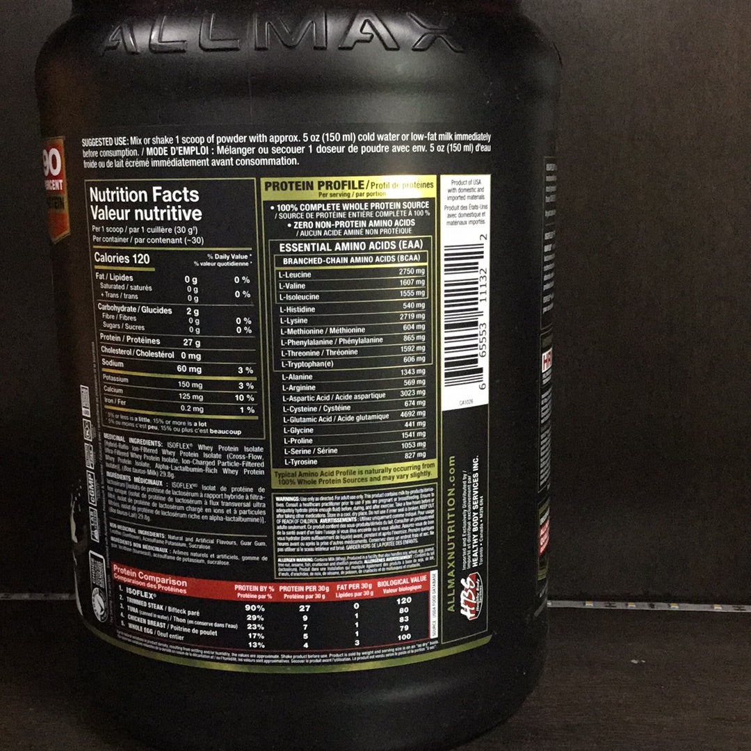 Allmax ISOflex Vanilla 2Lb 30 Servings