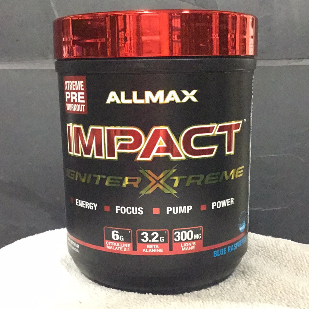 Allmax Impact Igniter Xtreme Pre-workout- Blue Raspberry- 40 Servings