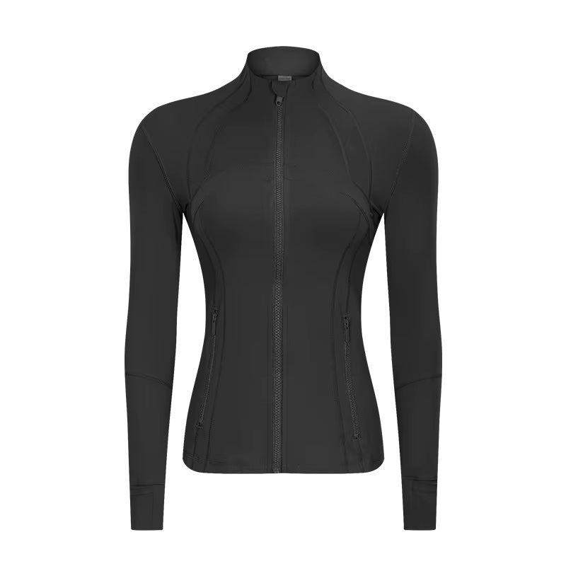 Women's Active Stretch Zip-Up Jacket – Lightweight Yoga & Running Coat
