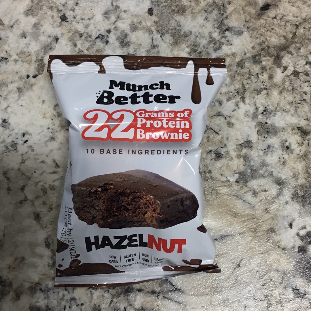 Munch better hazelnut protein brownie